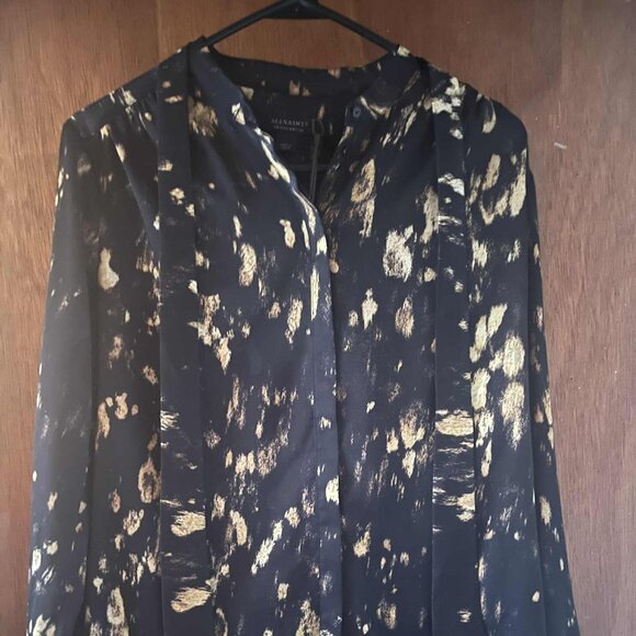 AllSaints Toni Ronnie Shirt, size 4, black - Picture 3 of 3